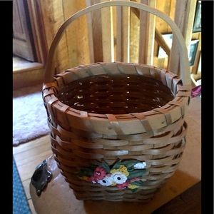 Basket with floral trim-Closet clear out!
